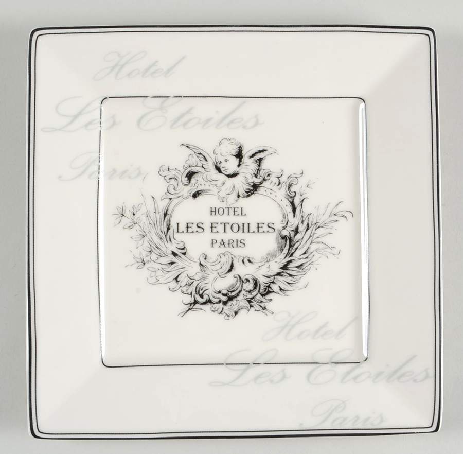 Les Etoiles Cherub Square Salad Plate by 222 Fifth (PTS)-1