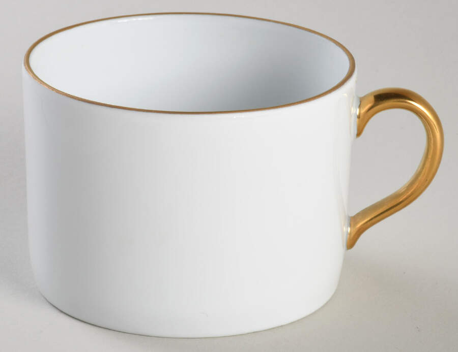 Antique White (Gold Trim) Flat Cup by Anna Weatherley-1