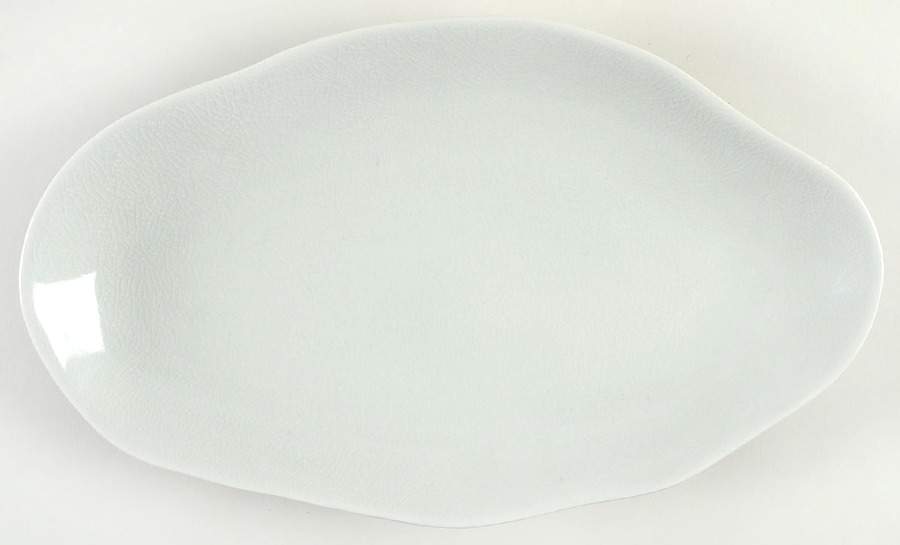 Pacific Collection Gray 12" Oval Serving Platter by Atticus-1