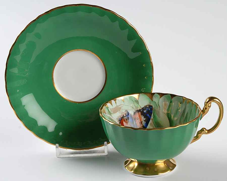 1400 Footed Cup & Saucer Set by John  Aynsley & Sons-1