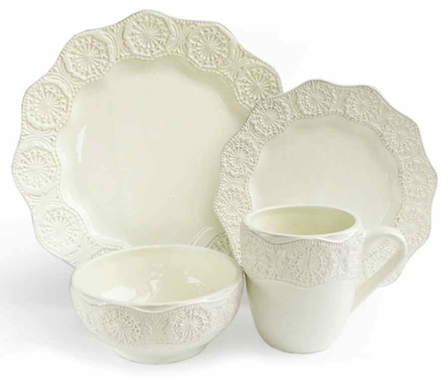 Celeste Cream Dinner Plate by American Atelier-1