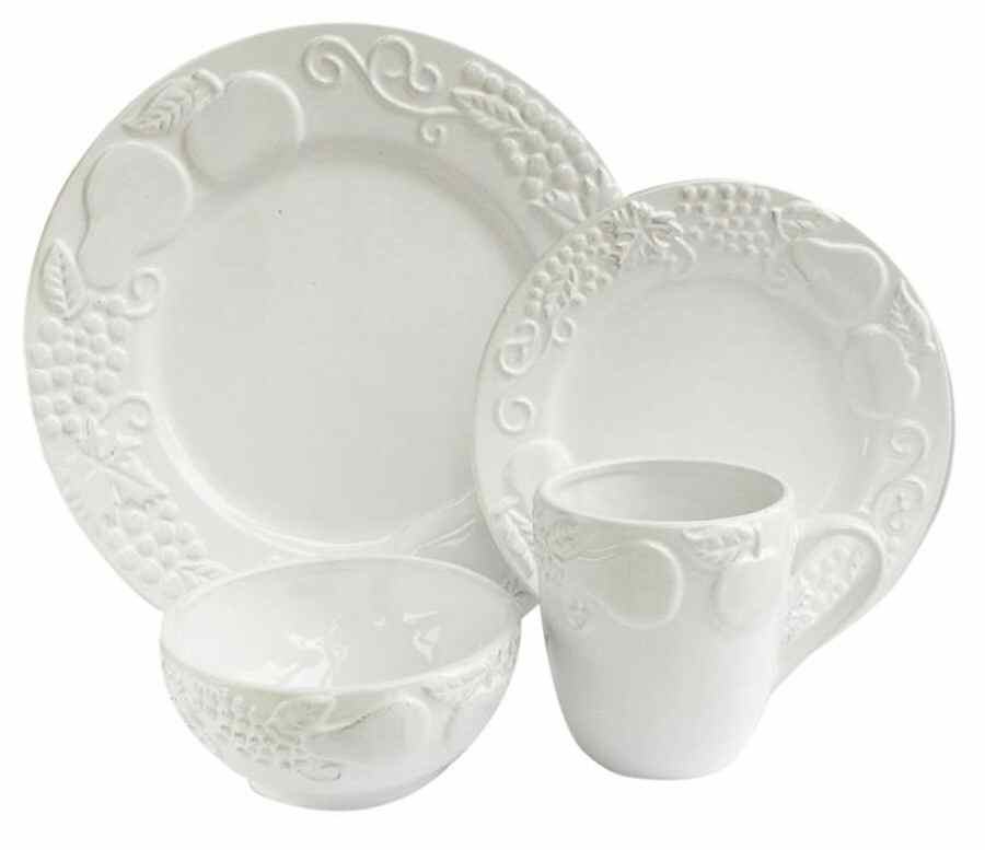 Frutta White Dinner Plate by American Atelier-1