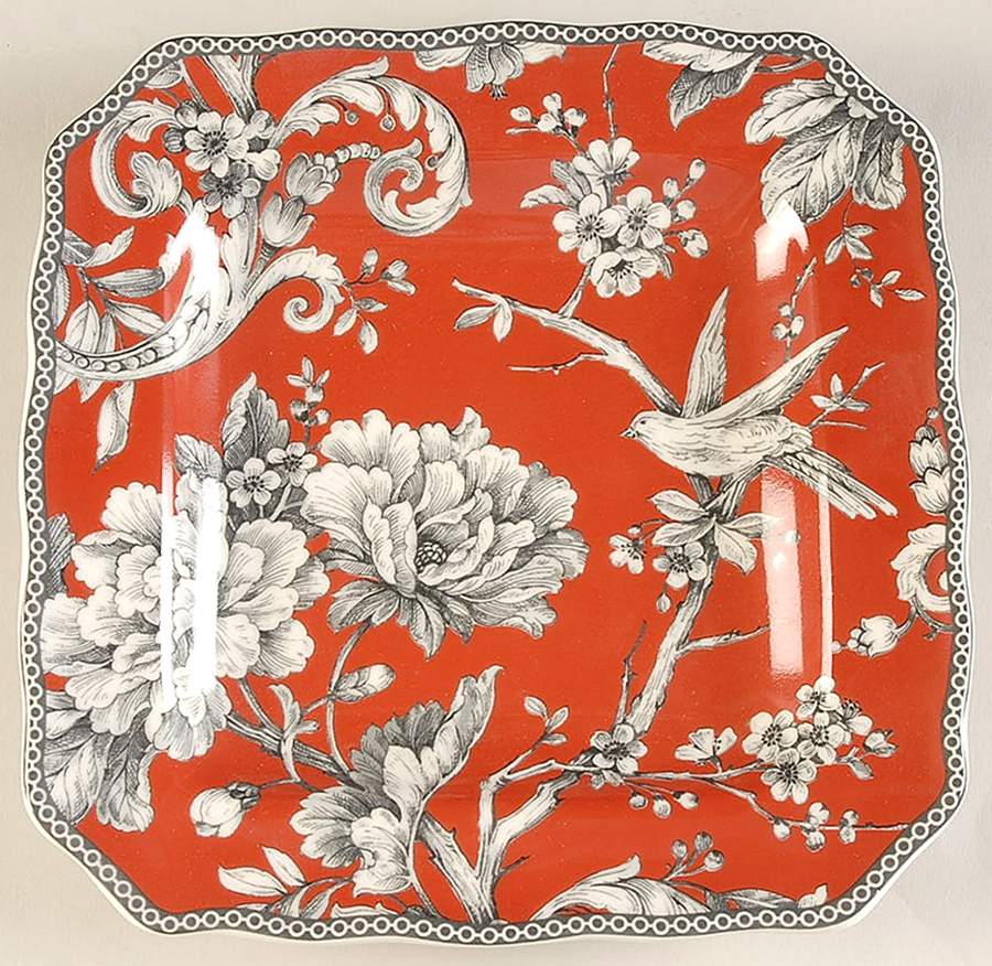 Adelaide Red Square Salad Plate by 222 Fifth (PTS)-1