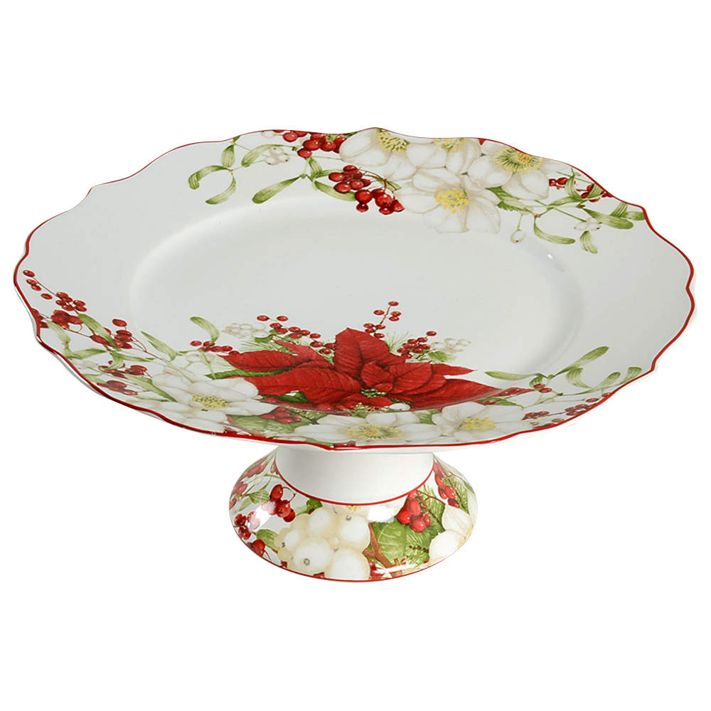 Winter Harmony 10" Diameter Pedestal Cake Stand by 222 Fifth (PTS)-1