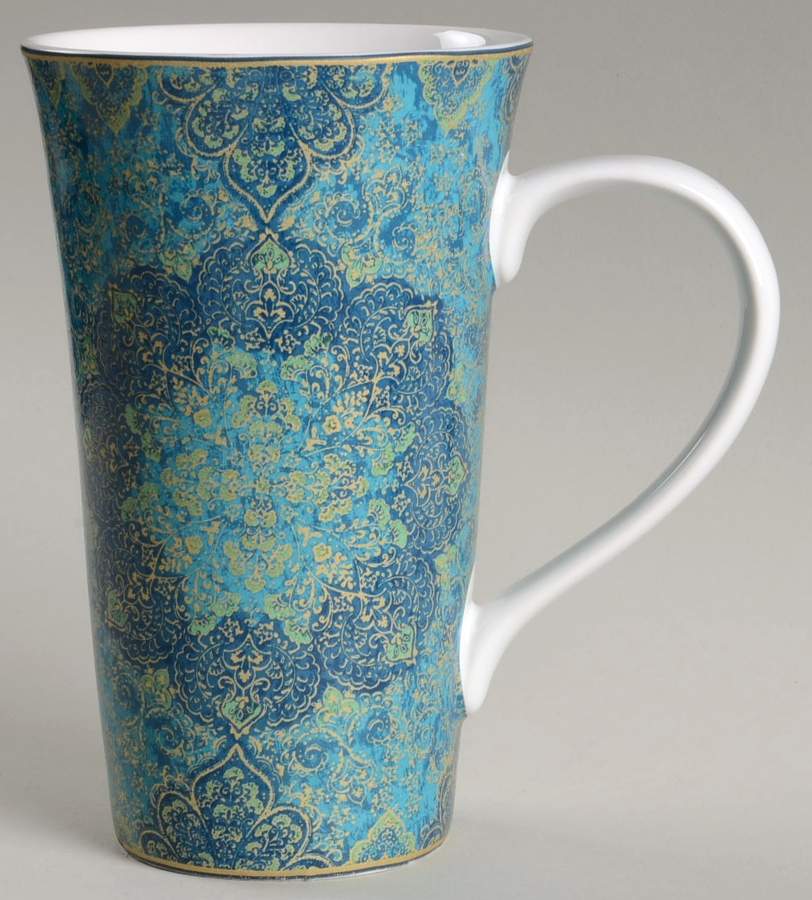 Eva Opulent Blue Latte Mug by 222 Fifth (PTS)-1
