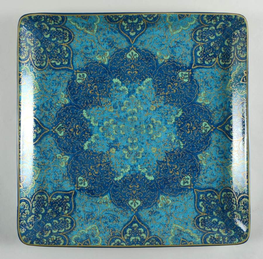 Eva Opulent Blue 14" Square Platter by 222 Fifth (PTS)-1