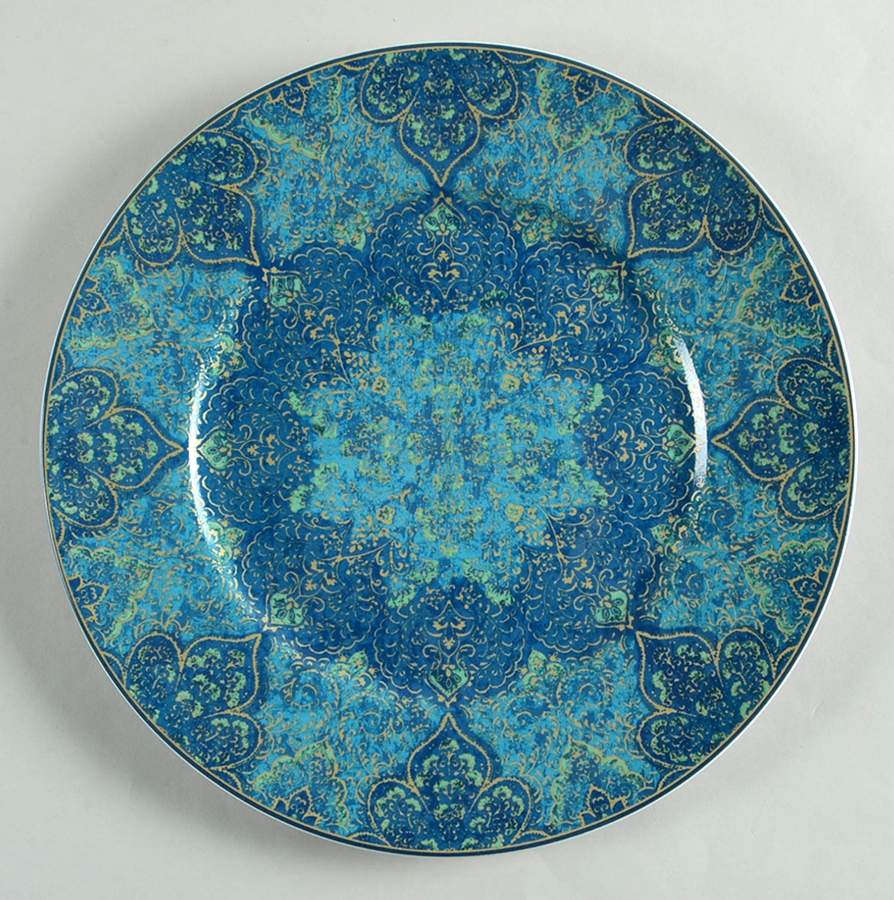 Eva Opulent Blue Dinner Plate by 222 Fifth (PTS)-1