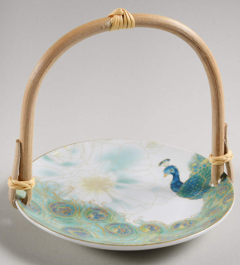 Lakshmi 5 3/8"-5 5/8" Bamboo Handled Serving Plate  HC by 222 Fifth (PTS)-1