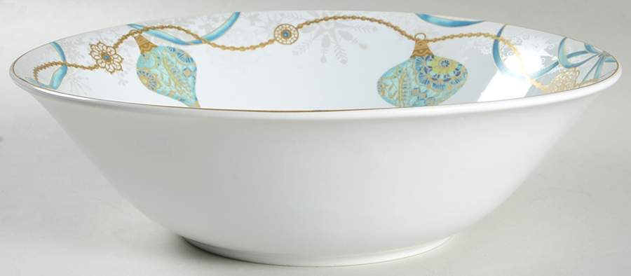Opulent Ornaments Teal 10" Round Serving Bowl by 222 Fifth (PTS)-1
