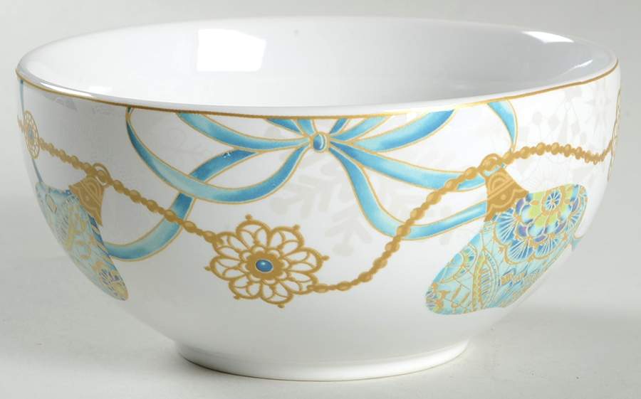 Opulent Ornaments Teal Soup/Cereal Bowl by 222 Fifth (PTS)-1