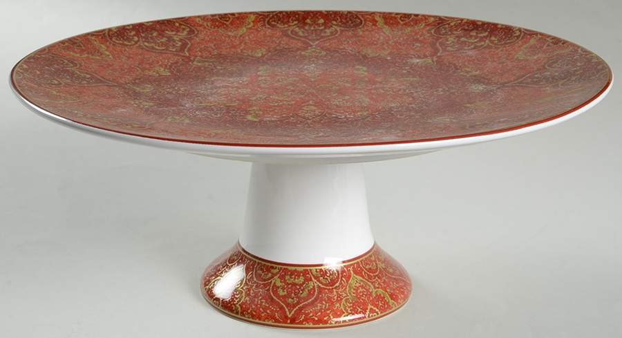 Eva Opulent Red 11" Diameter Pedestal Cake Stand by 222 Fifth (PTS)-1