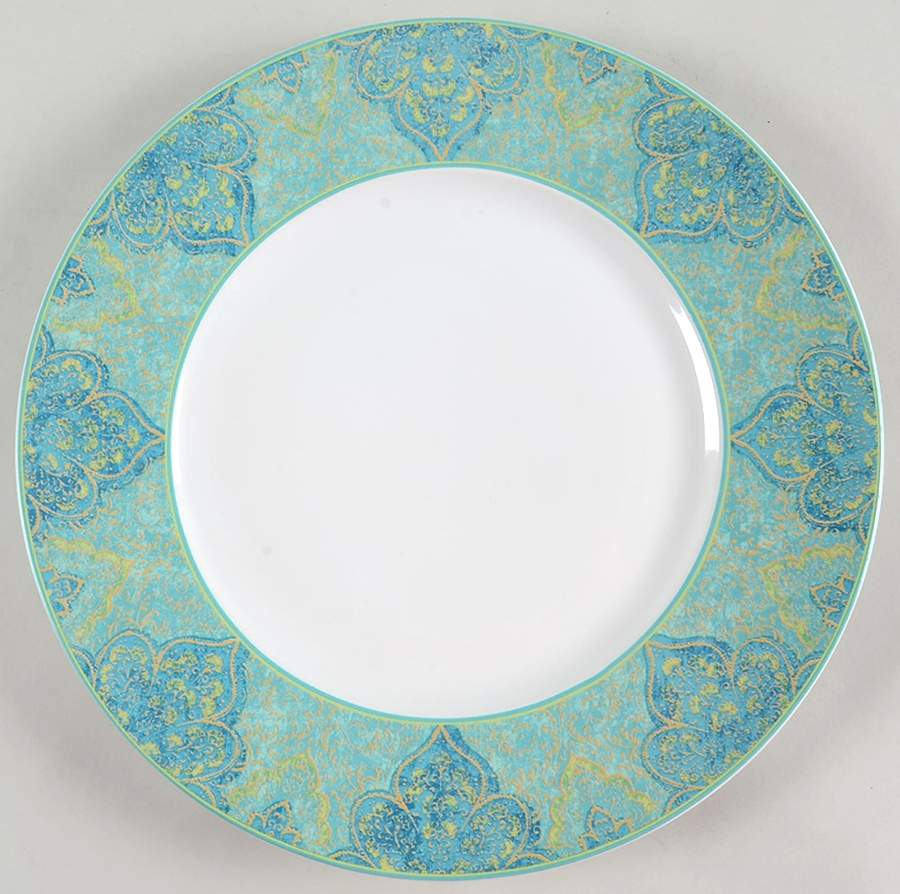 Eva Opulent Teal Dinner Plate by 222 Fifth (PTS)-1