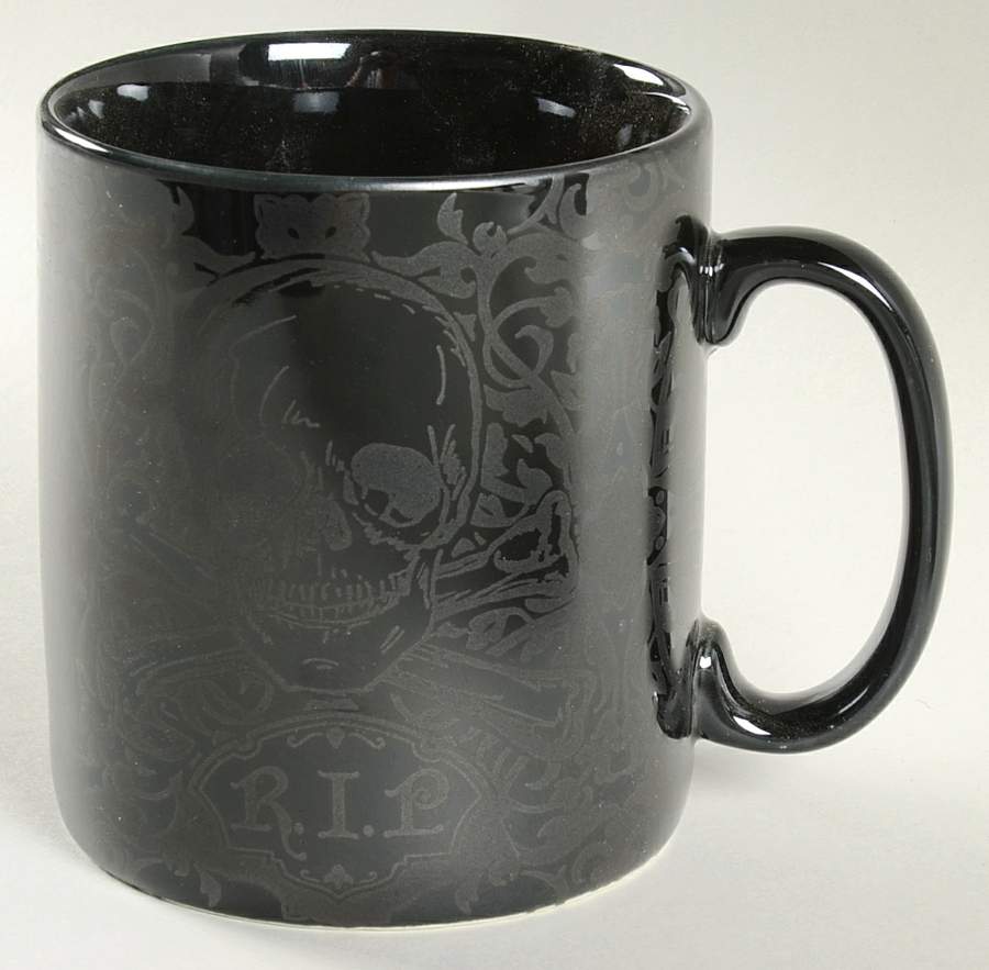 Halloween Skulls Black Jumbo Mug by 222 Fifth (PTS)-1