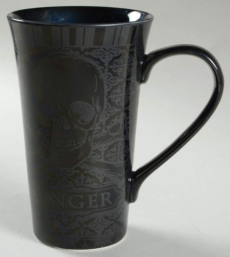 Halloween Skulls Black Latte Mug by 222 Fifth (PTS)-1