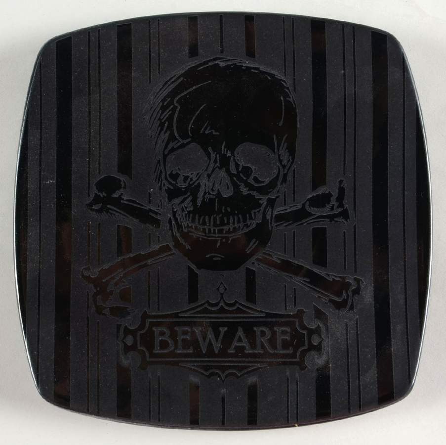 Halloween Skulls Black Square Appetizer Plate by 222 Fifth (PTS)-1