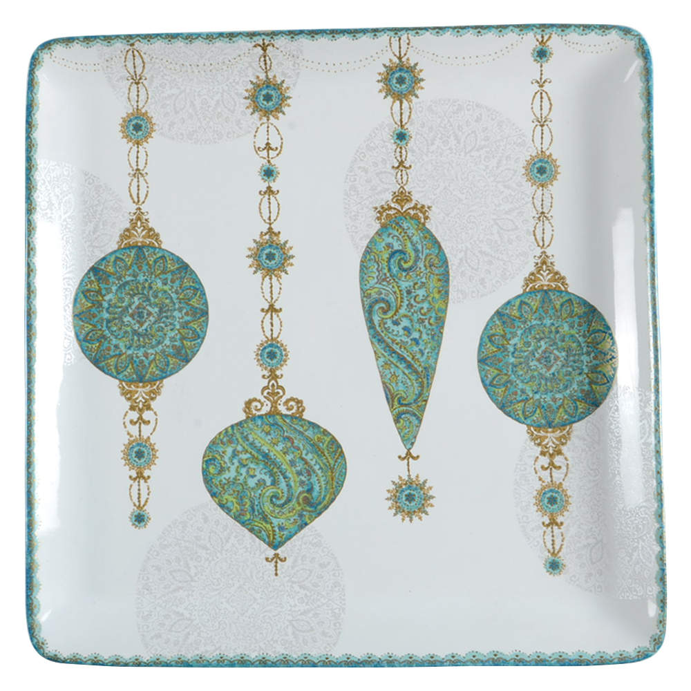 Constantina Turquoise 14" Square Platter by 222 Fifth (PTS)-1