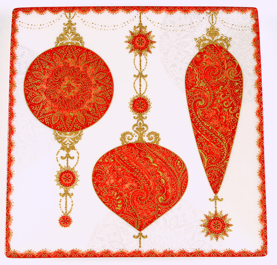 Constantina Red Salad Plate by 222 Fifth (PTS)-1