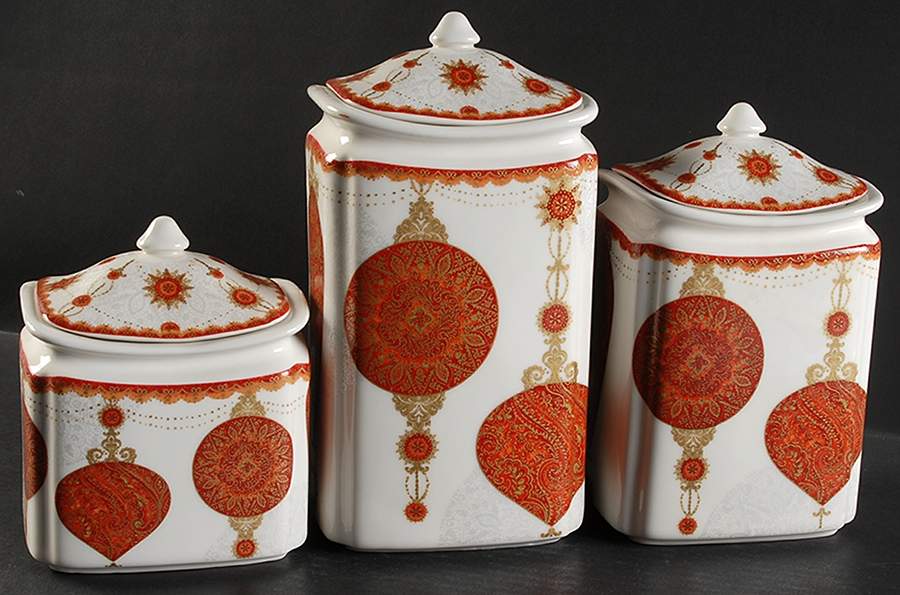 Constantina Red (3 Piece) Canister Set (Box Set) by 222 Fifth (PTS)-1
