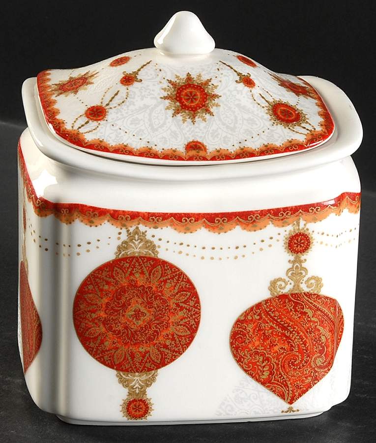Constantina Red Small Canister & Lid by 222 Fifth (PTS)-1
