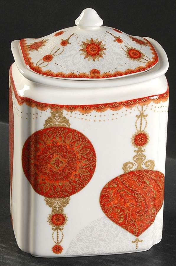 Constantina Red Medium Canister & Lid by 222 Fifth (PTS)-1