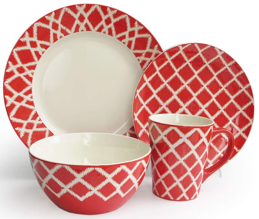 Plaid Red Dinner Plate by American Atelier-1