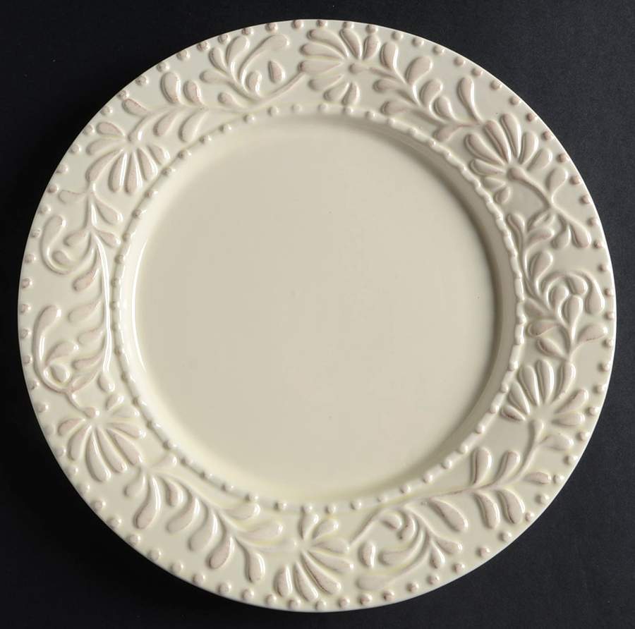 Bianca Leaf Cream Dinner Plate by American Atelier-1