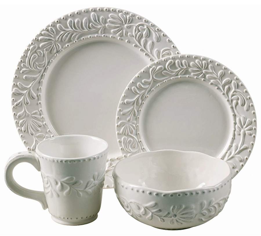 Bianca Leaf Gray Dinner Plate by American Atelier-1