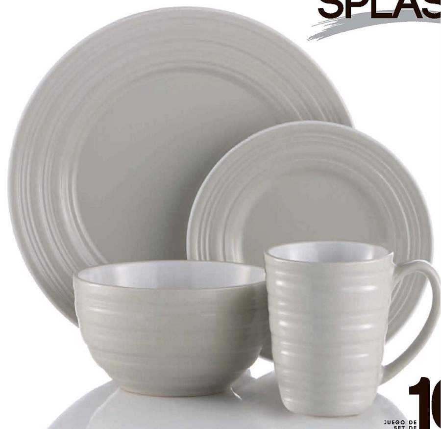 Splash Gray Dinner Plate by American Atelier-1