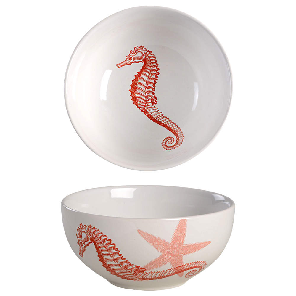 Coastal Life Coral Soup/Cereal Bowl by 222 Fifth (PTS)-1