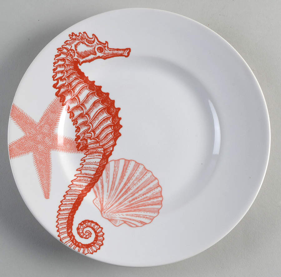 Coastal Life Coral Salad Plate by 222 Fifth (PTS)-1