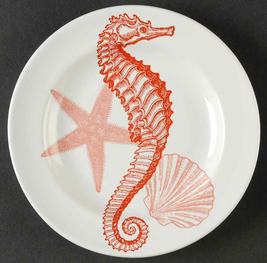 Coastal Life Coral Appetizer Plate by 222 Fifth (PTS)-1