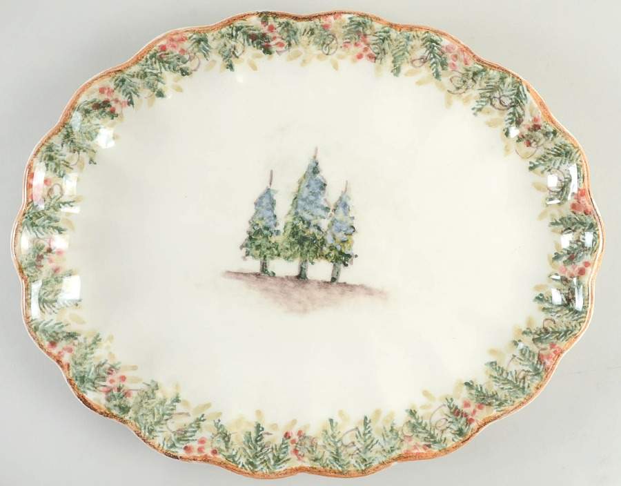 Natale 15" Oval Serving Platter by Arte Italica-1