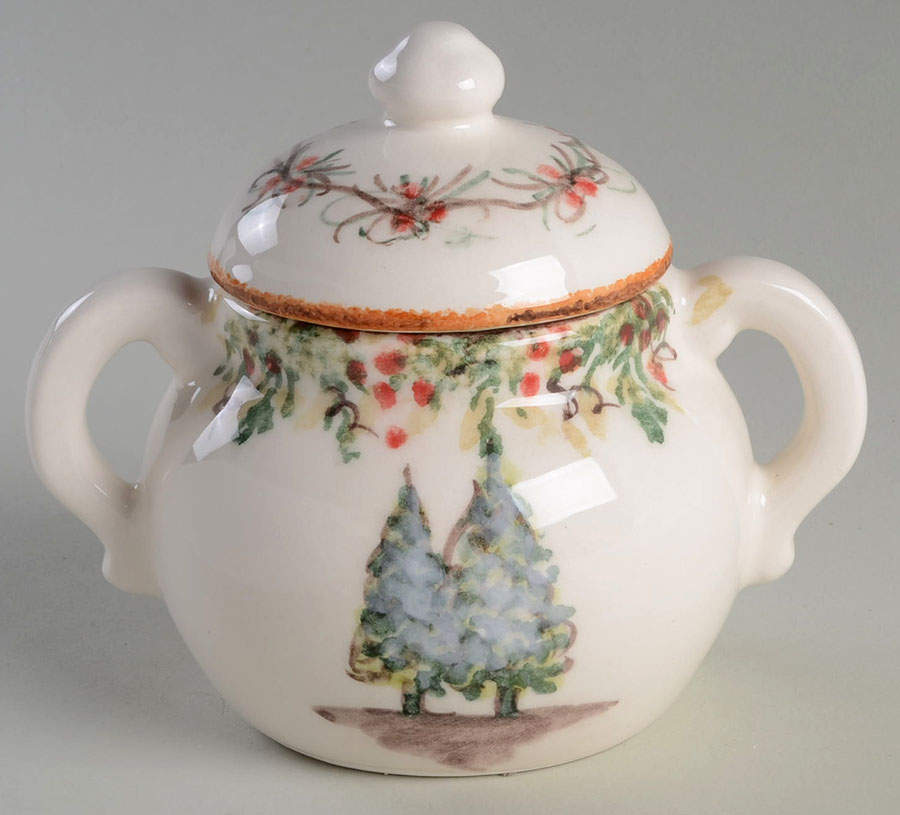 Natale Sugar Bowl & Lid by Arte Italica-1