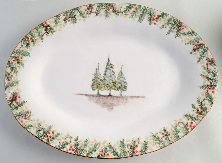 Natale 17" Oval Serving Platter by Arte Italica-1