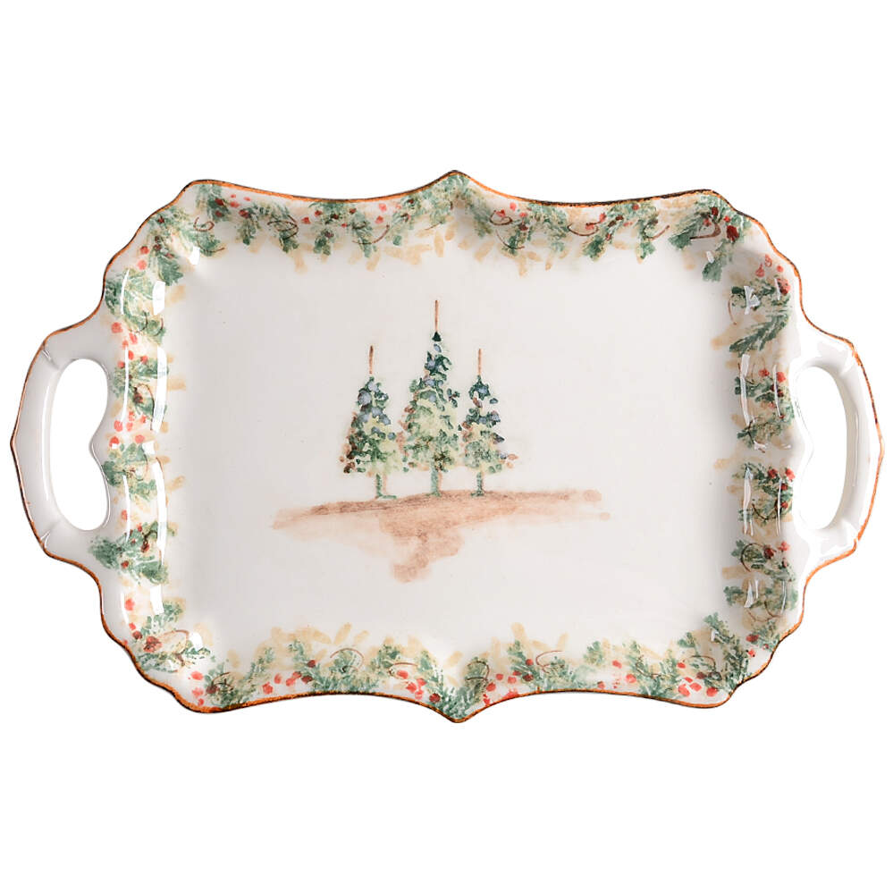 Natale 16" Rectangular Handled Serving Platter by Arte Italica-1