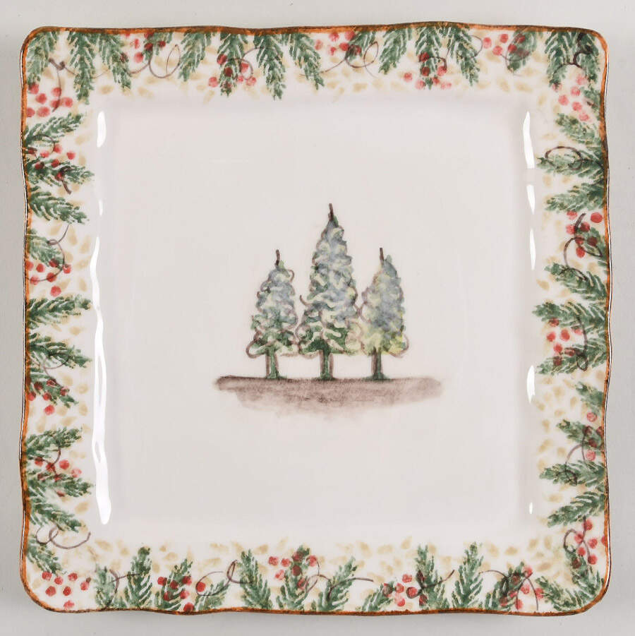 Natale Square Dinner Plate by Arte Italica-1