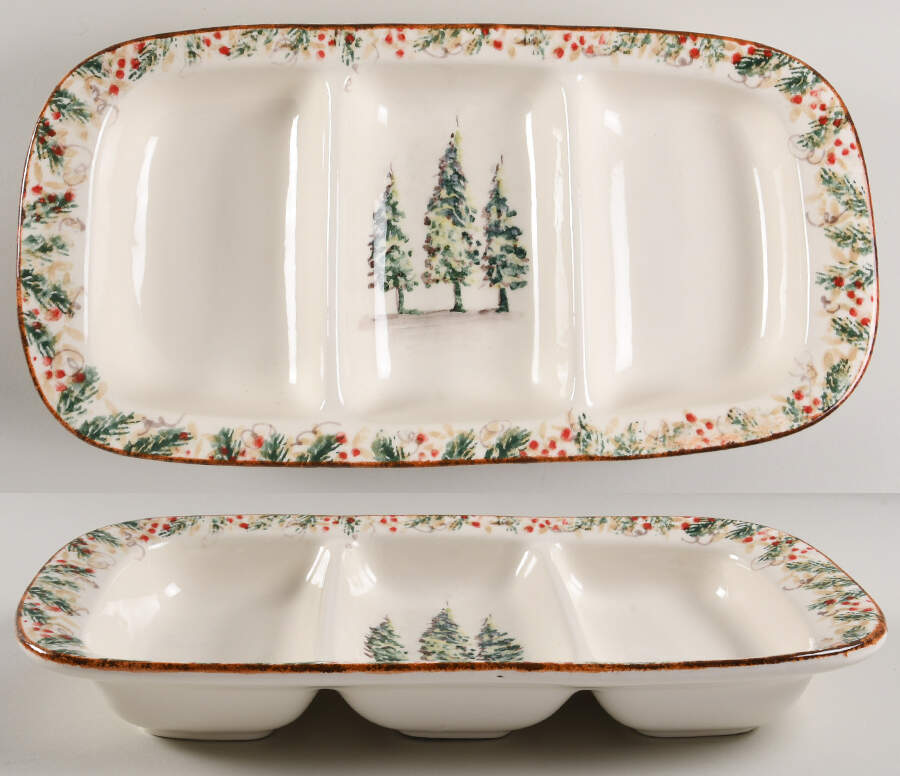 Natale 3 Section Antipasti Server by Arte Italica-1