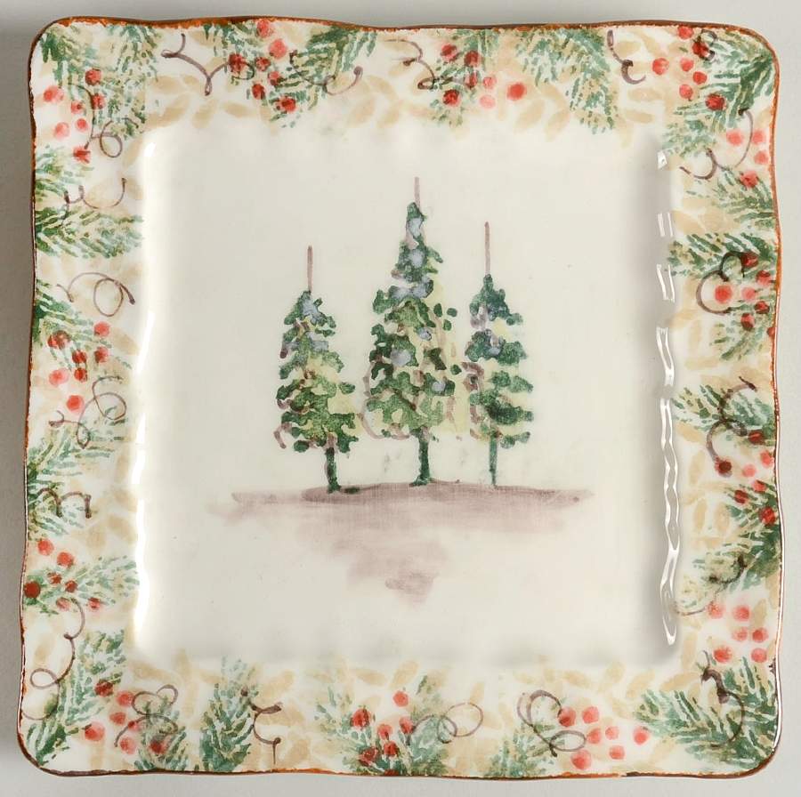 Natale Square Salad Plate by Arte Italica-1