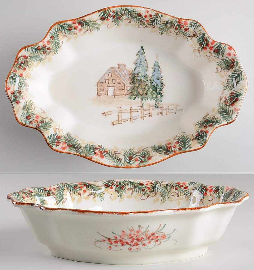 Natale 12" Large Oval Salad Serving Bowl by Arte Italica-1
