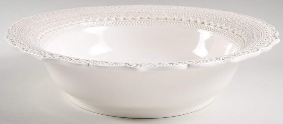 Finezza Cream 13" Round Serving Bowl by Arte Italica-1