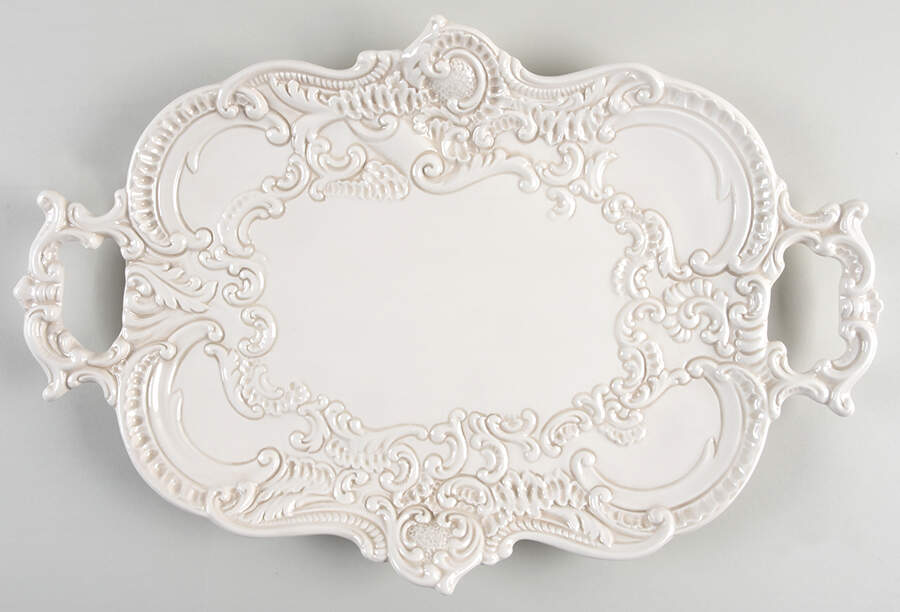 Finezza Cream 17" Handled Tray by Arte Italica-1