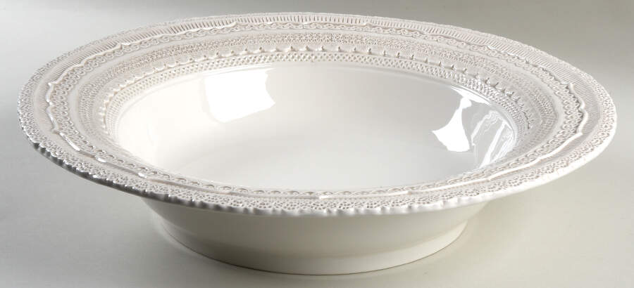 Finezza Cream 16" Round Serving Bowl by Arte Italica-1