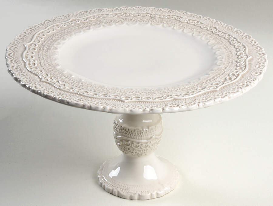Finezza Cream 9" Diameter Pedestal Cake Stand by Arte Italica-1