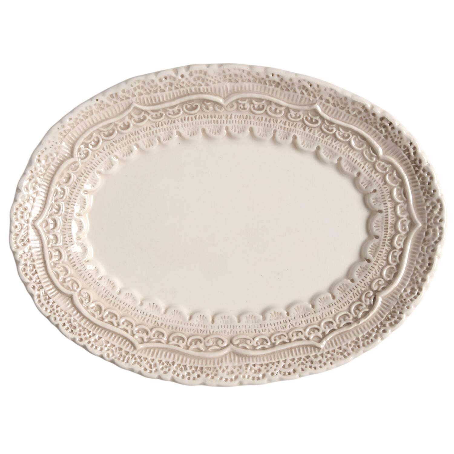 Finezza Cream 7" Oval Serving Platter by Arte Italica-1