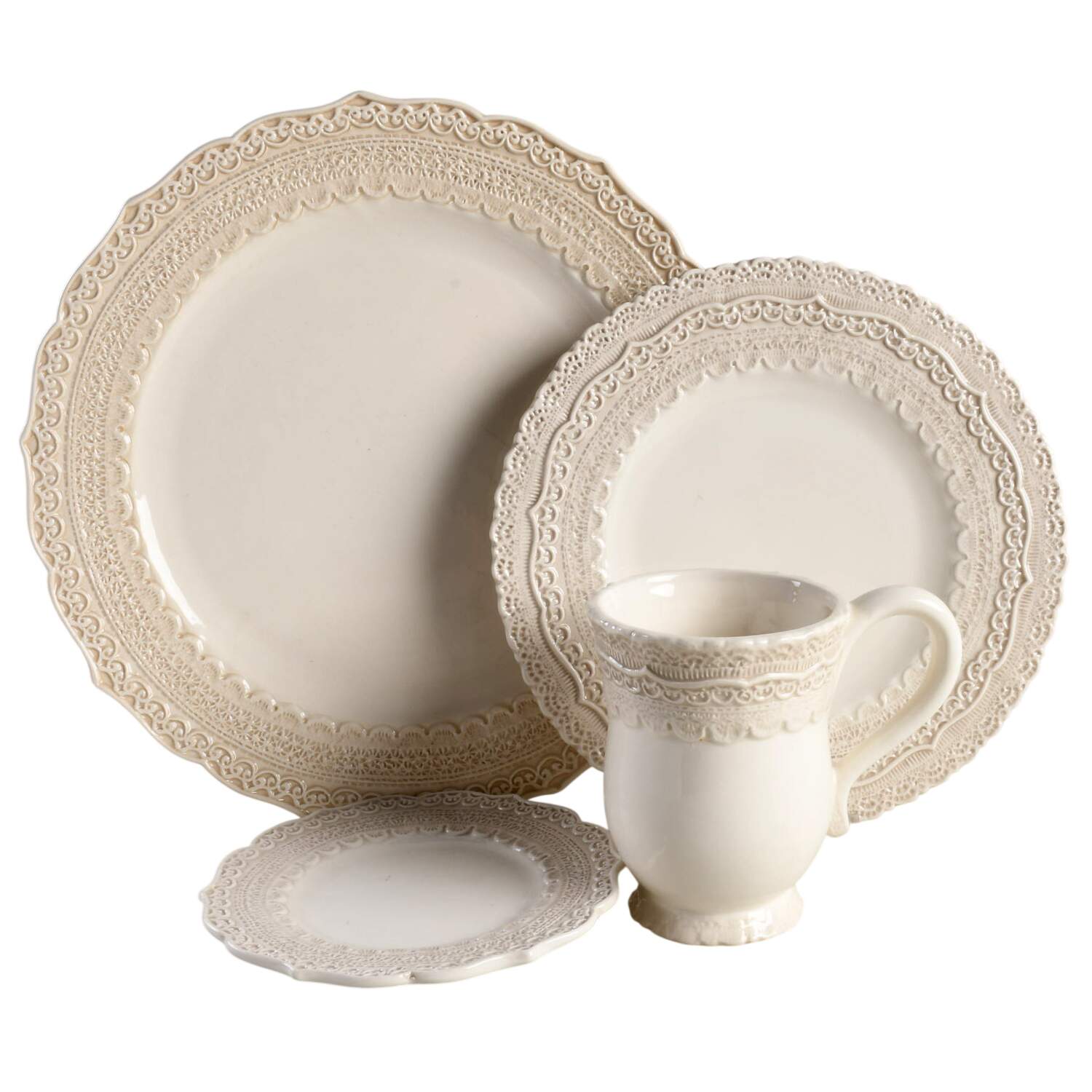 Finezza Cream 4 Piece Place Setting by Arte Italica-1