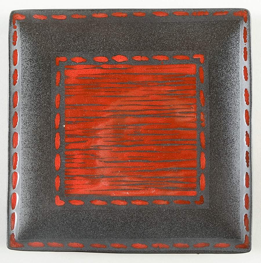 Livingston Red Square Salad Plate by American Atelier-1