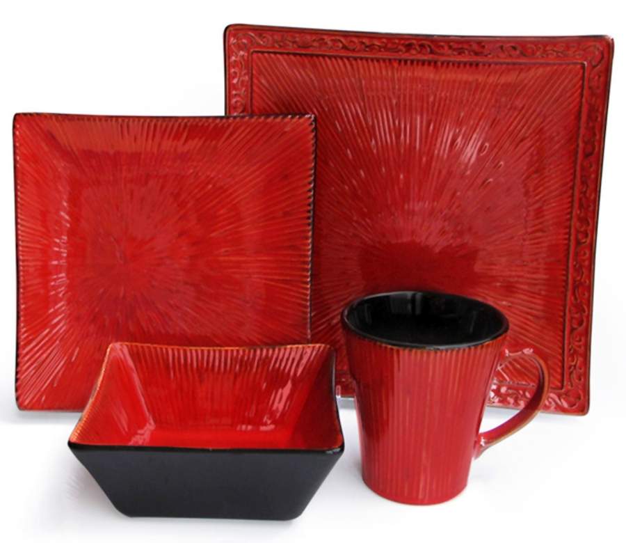 Crimson Flare Red Dinner Plate by American Atelier-1