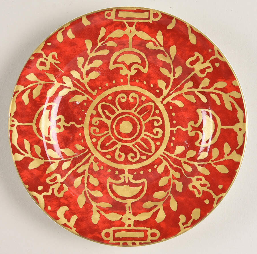 Pilar Red Bread & Butter Plate by 222 Fifth (PTS)-1