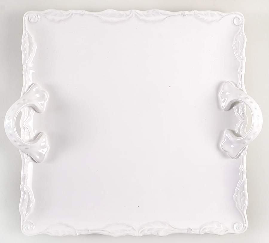 Bianca Wave 13" Square Handled Platter by American Atelier-1