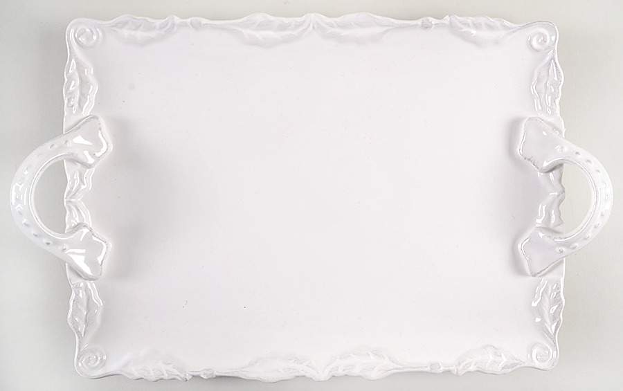 Bianca Wave 14" Rectangular Handled Serving Platter by American Atelier-1